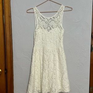 Bethany Mota ivory laced dress